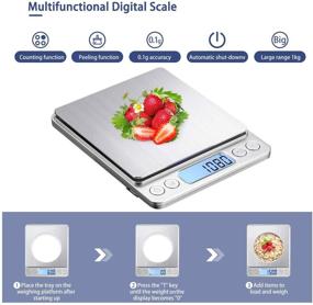 img 1 attached to 🍳 KUBEI Enhanced USB Charging Mini Kitchen Scale, 3kg/0.1g Food Electronic Scale with High Accuracy, LCD Display - Ideal Cooking Scale and Pocket Scale