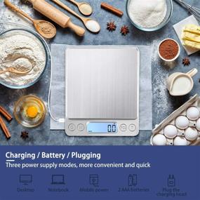 img 2 attached to 🍳 KUBEI Enhanced USB Charging Mini Kitchen Scale, 3kg/0.1g Food Electronic Scale with High Accuracy, LCD Display - Ideal Cooking Scale and Pocket Scale