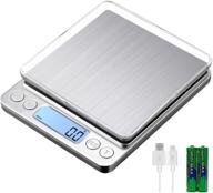 🍳 kubei enhanced usb charging mini kitchen scale, 3kg/0.1g food electronic scale with high accuracy, lcd display - ideal cooking scale and pocket scale logo