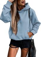 👚 womens casual lightweight hoodies - long sleeve solid pullover tops with pocket - loose sweatshirt by shewin логотип