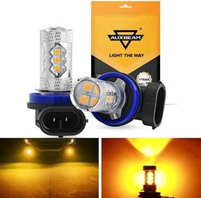 img 4 attached to 🚦 Auxbeam H11 H8 H9 LED Fog Light Bulbs - 50W 3000K Yellow - 8000LM Extremely Bright - 3030 16-SMD Replacement for Signal, Turn, Parking, Tail, DRL - Pack of 2