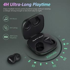 img 1 attached to Torteco T20 Беспроводные наушники True Wireless - Bluetooth 5.0 с микрофоном, глубоким басом, чехлом для зарядки USB-C, защитой от воды IPX6, TWS стерео наушниками для спорта (черный)