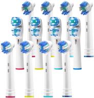 🦷 12 replacement brush heads for oral b braun - compatible with oralb electric toothbrushes - double clean, floss & 3d pro white - fits kids pro 1000 sonic floss, dual, cross, & more logo