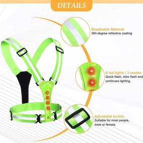 img 1 attached to 🌟 Stay Safe and Visible at Night with the Adjustable Elastic Safety High Visibility Gear Set: LED Reflective Running Vest, Reflective Armbands, and Small Bag for Running, Cycling, and Hiking