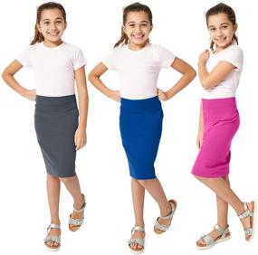 img 4 attached to KIDPIK Girls Pencil Skirts Bundle 👧 for Girls' Clothing in Skirts & Skorts