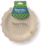 🍽️ bambu disposable bamboo plates - fancy, scalloped 7 inch - pack of 25 | perfect for parties, weddings, events, picnics & more! logo