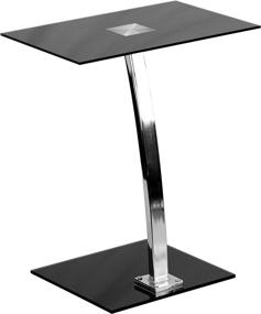 img 1 attached to Modern Silk Black Tempered Glass Laptop Computer Desk by Flash Furniture