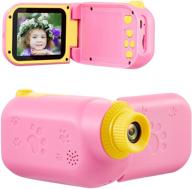 📸 suziyo kids video camera digital camcorder - birthday gifts for boys and girls ages 3-9 - children's video recorder toy for toddlers - hd 1080p 2.4" screen - includes 32gb micro sd card - pink logo