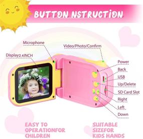 img 2 attached to 📸 SUZIYO Kids Video Camera Digital Camcorder - Birthday Gifts for Boys and Girls Ages 3-9 - Children's Video Recorder Toy for Toddlers - HD 1080P 2.4" Screen - Includes 32GB Micro SD Card - Pink