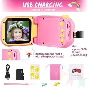 img 1 attached to 📸 SUZIYO Kids Video Camera Digital Camcorder - Birthday Gifts for Boys and Girls Ages 3-9 - Children's Video Recorder Toy for Toddlers - HD 1080P 2.4" Screen - Includes 32GB Micro SD Card - Pink