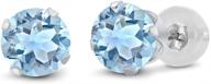 💎 sparkle in style with gem stone king 14k white gold sky blue topaz birthstone stud earrings (2.39 cttw, 6mm round cut) logo