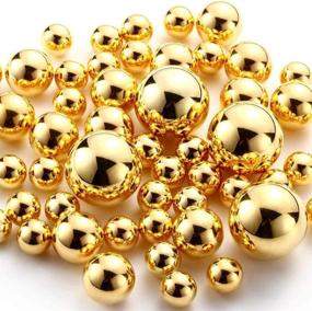 img 2 attached to 💎 Non-Hole Floating Pearl Beads for Vases, Highlight Pearls Vase Filler for Centerpieces, Set of 100pcs Gold and Red Pearls in 30mm, 20mm, and 14mm Sizes – Perfect for DIY Wedding, Birthday, Anniversary, and Christmas Centerpiece Décor