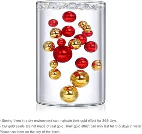 img 3 attached to 💎 Non-Hole Floating Pearl Beads for Vases, Highlight Pearls Vase Filler for Centerpieces, Set of 100pcs Gold and Red Pearls in 30mm, 20mm, and 14mm Sizes – Perfect for DIY Wedding, Birthday, Anniversary, and Christmas Centerpiece Décor