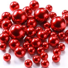 img 1 attached to 💎 Non-Hole Floating Pearl Beads for Vases, Highlight Pearls Vase Filler for Centerpieces, Set of 100pcs Gold and Red Pearls in 30mm, 20mm, and 14mm Sizes – Perfect for DIY Wedding, Birthday, Anniversary, and Christmas Centerpiece Décor