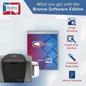 img 1 attached to Fargo DTC1250e Single Sided ID Card Printer with Complete Supplies Package and Bronze Edition Bodno Software: Boost Efficiency and Security!