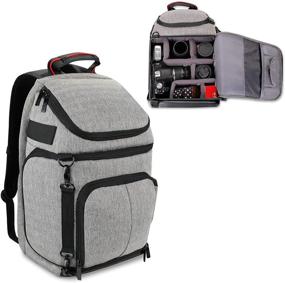 img 4 attached to Универсальный рюкзак для фотокамер DSLR от USA Gear: обитые отделители, держатель для штатива, отделение для ноутбука, защитный чехол от дождя и отсек для аксессуаров - совместим с Nikon, Canon, Sony, Pentax и многими другими.