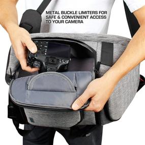 img 3 attached to Универсальный рюкзак для фотокамер DSLR от USA Gear: обитые отделители, держатель для штатива, отделение для ноутбука, защитный чехол от дождя и отсек для аксессуаров - совместим с Nikon, Canon, Sony, Pentax и многими другими.