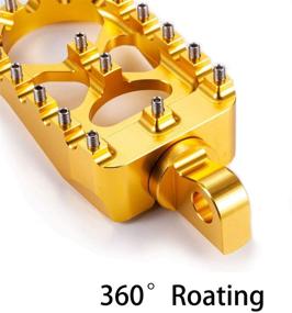 img 3 attached to Hopider CNC Wide Foot Pegs 360° Rotating MX Chopper Bobber 🏍️ Style for Harley Dyna Sportster Fatboy Iron 883, Gold - Enhanced SEO