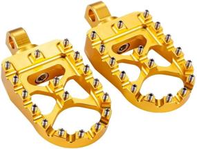 img 4 attached to Hopider CNC Wide Foot Pegs 360° Rotating MX Chopper Bobber 🏍️ Style for Harley Dyna Sportster Fatboy Iron 883, Gold - Enhanced SEO