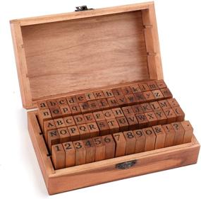 img 4 attached to 🖌️ Tosnail Rustic Mini Wood Rubber Stamps: 70-Piece Set with Storage Box for Scrapbooking, Card Making, and Crafts