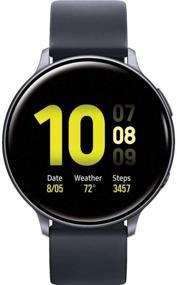 img 4 attached to SAMSUNG Galaxy Watch Active2 (Aqua Black, R820-44mm) 📱 with Bluetooth, Silicon Strap, and Aluminum Bezel - International