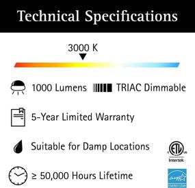 img 1 attached to 💡 Многофункциональная светодиодная люстра Ultralux для спальни, кладовой, кухни - низкопрофильная диммируемая конструкция, 8 дюймов, 1000 люмен, 15 Вт