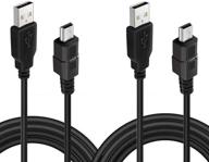 10ft ps3 controller charging cable, usb 2.0 type a to mini b sync cord for sony playstation 3 ps3/ ps3 slim/ps move controllers, cell phones, digital cameras, ti-84 plus ce - 2 pack logo