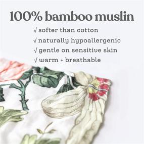 img 1 attached to 🌼 Bamboo Muslin Baby Swaddle Blanket - Ultra Soft 100% Bamboo Receiving Blanket 47x47 Inches - Hypoallergenic & Breathable - Wildflowers