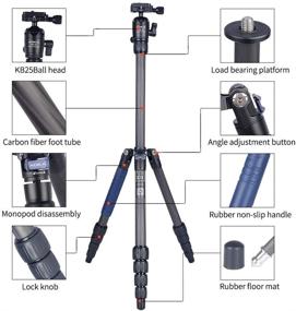 img 1 attached to 📷 AOKA 54.7 inch Carbon Fiber Camera Tripod Monopod: 360 Degree Ball Head, Quick Shoe, Supports 33lb