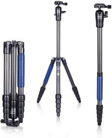 img 4 attached to 📷 AOKA 54.7 inch Carbon Fiber Camera Tripod Monopod: 360 Degree Ball Head, Quick Shoe, Supports 33lb
