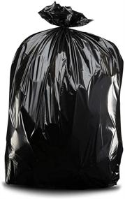 img 2 attached to 🗑️ Black Heavy Duty Trash Bags - 95-96 Gallon Garbage Can Liners - 1.5 Mil - 61” X 68” (25 Count) by Plasticplace