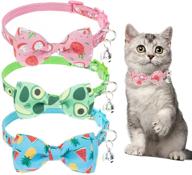 🐱 breakaway cat collars with bell bowtie - 3 pack adjustable, comfortable, and cute safety buckle collars for small to medium cats and dogs by lnichot logo