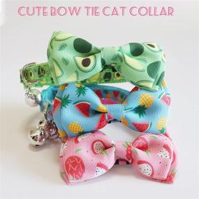 img 2 attached to 🐱 Breakaway Cat Collars with Bell Bowtie - 3 Pack Adjustable, Comfortable, and Cute Safety Buckle Collars for Small to Medium Cats and Dogs by Lnichot