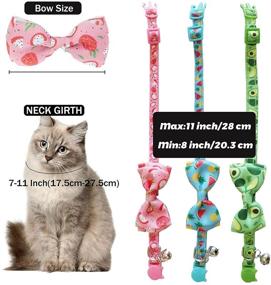 img 3 attached to 🐱 Breakaway Cat Collars with Bell Bowtie - 3 Pack Adjustable, Comfortable, and Cute Safety Buckle Collars for Small to Medium Cats and Dogs by Lnichot