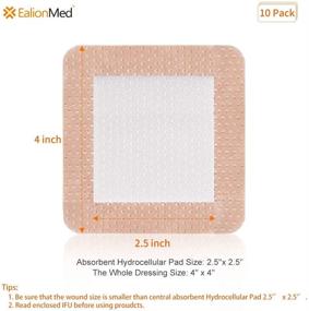 img 2 attached to 🩹 Ealionmed Silicone Foam Dressing with Gentle Adhesive Border - 4x4 - 10 Pack | High Absorbency Bed Sore Wound Bandage for Pressure Sore, Leg Ulcer, Diabetic Ulcer - Painless Removal