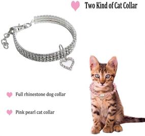 img 3 attached to 🐶 Stunning Rhinestones Dog Collar and Pearl Necklace Set - Bling & Adjustable Neck Strap, Full Diamond Crystal Cute Pearl Collar for Small Dogs, Cats, Puppies - Perfect Accessory for Wedding, Birthday Party (S)