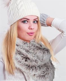 img 3 attached to 🧣 Fashionable Women's Thick Scarf for Chilly Weather - Faux Fun Fur Chic Infinity Loop Circle Scarf, from SPUNKYsoul Collection