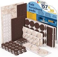 felt furniture pads for hardwood floors - 157pcs self adhesive anti scratch protectors, chair/table/couch/sofa legs/feet/foot covers, brown beige, variety size wood floor protection, 5mm thick sliders logo