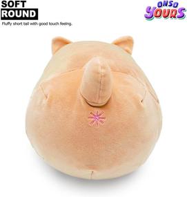 img 2 attached to 🐱 Brown Plush Cat Pillow Toy: Chubby Cute Kitten Kitty Stuffed Fluffy Soft Plush Animal Cushion for Kids (19.7 inch)