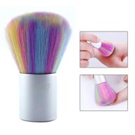 pack of 1 colorful soft nail cleaning brush for acrylic, uv gel, nail art powder & dust removal - manicure diy nails tool (hj-nb079) logo