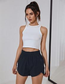 img 2 attached to Stay Comfortable and Stylish during Workouts with BMJL Women's High Waisted Running Shorts with Pockets - Quick Dry Athletic Pants