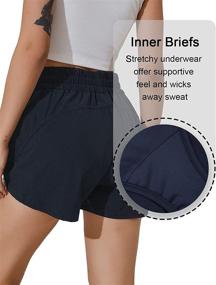 img 3 attached to Stay Comfortable and Stylish during Workouts with BMJL Women's High Waisted Running Shorts with Pockets - Quick Dry Athletic Pants