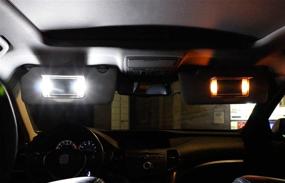 img 2 attached to 🚘 iJDMTOY 4шт Супер Яркий 9-SMD 29мм 6614 LED Автомобиль SUV Грузовик Sunvisor Flips Зеркало Ванны Замена Лампочки, Ксенон Белый