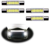 🚘 ijdmtoy 4шт супер яркий 9-smd 29мм 6614 led автомобиль suv грузовик sunvisor flips зеркало ванны замена лампочки, ксенон белый логотип