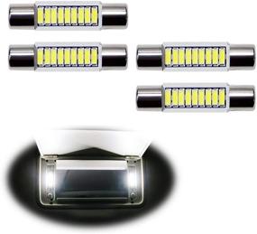 img 4 attached to 🚘 iJDMTOY 4шт Супер Яркий 9-SMD 29мм 6614 LED Автомобиль SUV Грузовик Sunvisor Flips Зеркало Ванны Замена Лампочки, Ксенон Белый