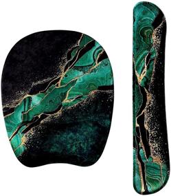 img 4 attached to 💻 Holilife Keyboard Wrist Rest and Mouse Pad Set – Ergonomic Memory Foam Design for Pain Relief in Home Office, Laptop, Gaming – Non-Slip Rubber Base – Malachite Marble