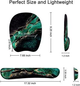 img 3 attached to 💻 Holilife Keyboard Wrist Rest and Mouse Pad Set – Ergonomic Memory Foam Design for Pain Relief in Home Office, Laptop, Gaming – Non-Slip Rubber Base – Malachite Marble