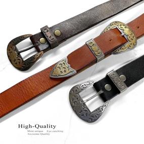 img 3 attached to 🐄 Genuine Leather Cowgirl Western Embossed Women's Belt Accessories