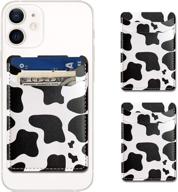 2pcs cow print adhesive phone wallet: convenient credit card holder for android phone case logo