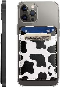 img 2 attached to 2pcs Cow Print Adhesive Phone Wallet: Convenient Credit Card Holder for Android Phone Case